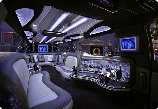 White limo interior